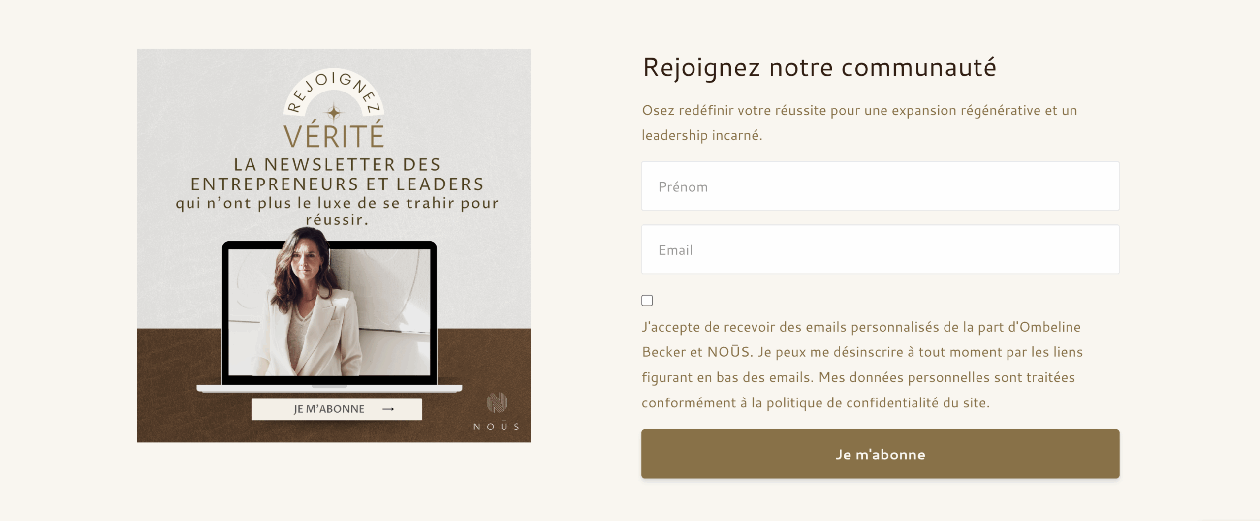 newsletter verite ombeline becker entrepreneurs